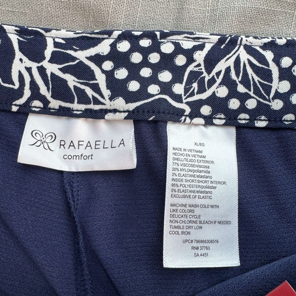 Rafaella Skort Women's XL Navy White Floral Stretch Pull On NWT $59.50 - Picture 6 of 9